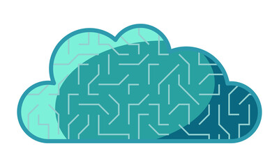 Cloud computing vector design element. Abstract customizable symbol for infographic with blank copy space. Editable shape for instructional graphics. Visual data presentation component