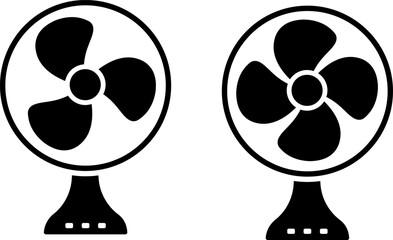 Air fan vector icon set. Fan ventilator propeller symbol
