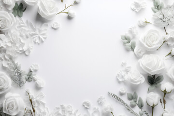 spring background wedding beautiful floral natural blossom nature white flower celebration. Generative AI.