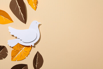 International day of peace or world peace day, symbol of peace - pigeon
