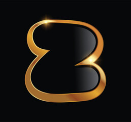 A Vector Illustration of Golden Letter Z Monogram Logo Vector Illustration in black background with gold shine effect