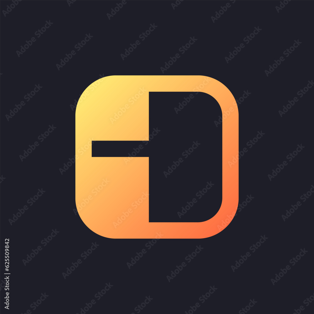 Poster collage orange solid gradient ui icon for dark theme. video and photo montage. editing software. fil