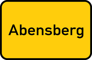 City sign of Abensberg - Ortsschild von Abensberg