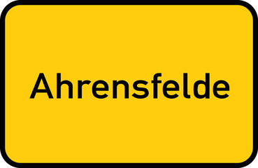 City sign of Ahrensfelde - Ortsschild von Ahrensfelde