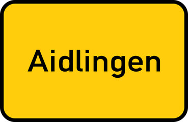 City sign of Aidlingen - Ortsschild von Aidlingen