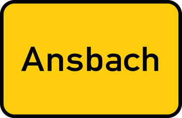 City sign of Ansbach - Ortsschild von Ansbach