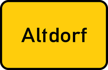 City sign of Altdorf - Ortsschild von Altdorf