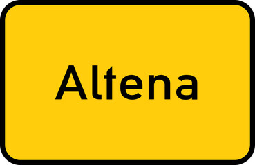 Fototapeta premium City sign of Altena - Ortsschild von Altena