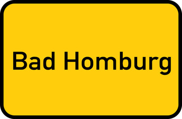 City sign of Bad Homburg - Ortsschild von Bad Homburg