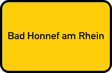 City sign of Bad Honnef am Rhein - Ortsschild von Bad Honnef am Rhein
