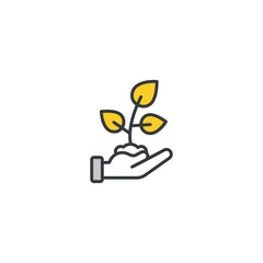 Plant icon design with white background stock illustration