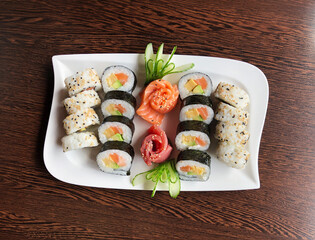 sushi on a plate