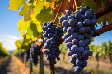  Vineyard With Ripe Grapes Ready For Harvest, Generative AI