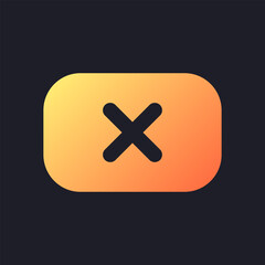 Fototapeta premium Remove background orange solid gradient ui icon for dark theme. Unwanted subject in footage. Filled pixel perfect symbol on black space. Modern glyph pictogram for web. Isolated vector image