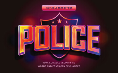 police text effect editable