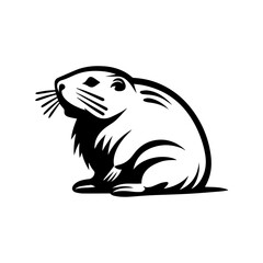 Beaver - hand-drawn vector illustration, isolated on white