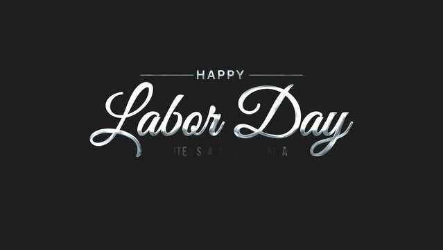 Happy Labor Day greeting animation 2023, lettering with alpha or transparent background, Happy Labor Day united states of america concept, for banner, feed, stories