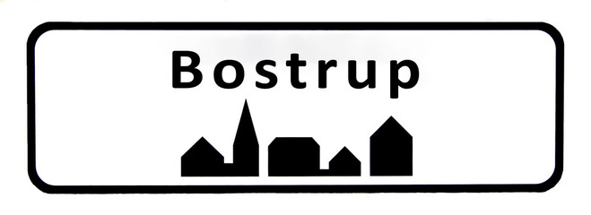 City sign of Bostrup - Bostrup Byskilt