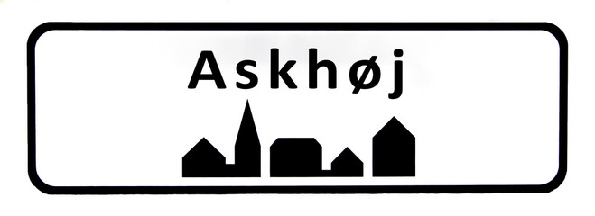 City sign of Askhøj - Askhøj Byskilt