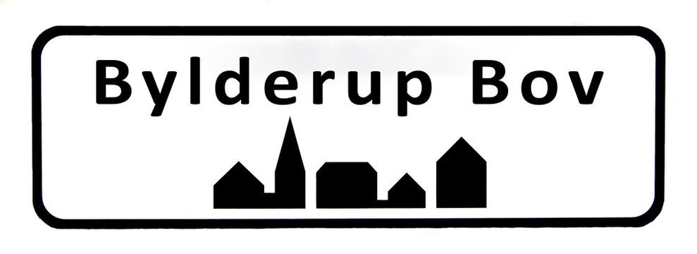 City sign of Bylderup Bov - Bylderup Bov Byskilt