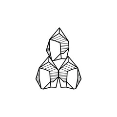 Stone Logo, Natural Stone Abstract, Outline Design, Vector Luxury Vintage Emerald Gemstone Jewelry