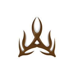 Deer Horn Logo, Animal Vector, Minimalist Simple Design, Illustration Symbol Icon