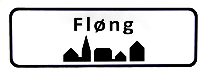 City sign of Fløng - Fløng Byskilt