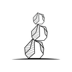 Stone Logo, Natural Stone Abstract, Outline Design, Vector Luxury Vintage Emerald Gemstone Jewelry