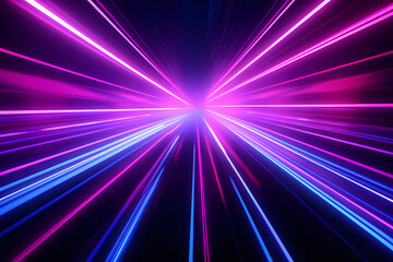 3D Render neon rays blue and purple background

Generative AI