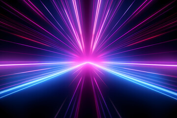 3D Render neon rays blue and purple background

Generative AI