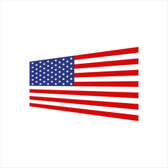 American flag, Patriotic symbol of the USA, Vector illustration of isolates.