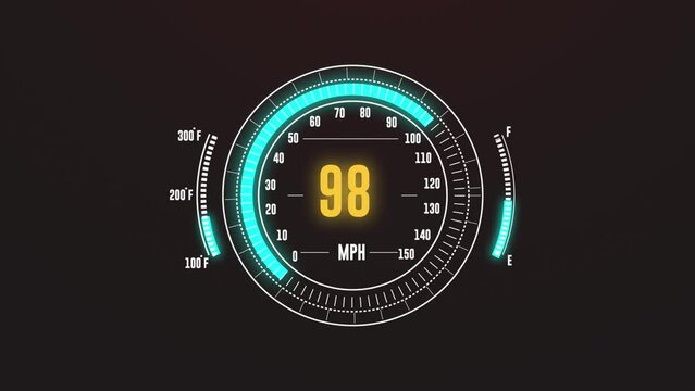 Car dashboard animation speedometer cyber futuristic elements for transport concept graphic animation 4k.