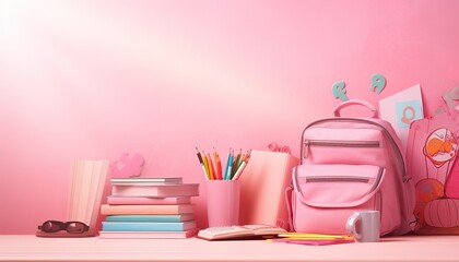 Back to school, School stationery