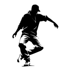 Hip hop dancer silhouette illustration