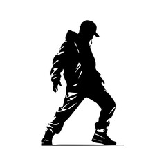 Hip hop dancer silhouette illustration