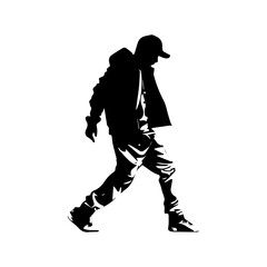 Hip hop dancer silhouette illustration