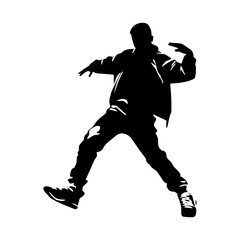 Hip-hop dancer silhouette illustration
