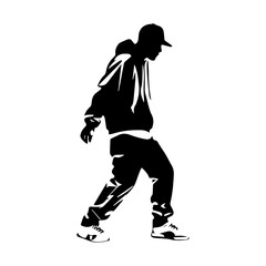 Hip-hop dancer silhouette illustration