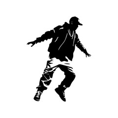 Hip-hop dancer silhouette illustration