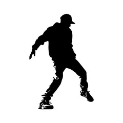 Hip-hop dancer silhouette illustration