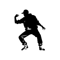 Hip hop dancer silhouette illustration