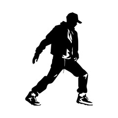 Fototapeta na wymiar Hip-hop dancer silhouette illustration