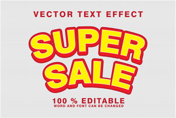 100% text effect.super sale editable text style effect illustrator. 