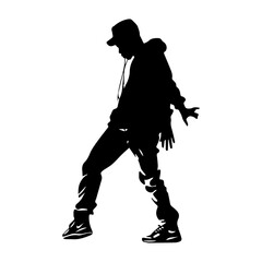 Hip-hop dancer silhouette illustration