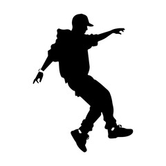 Hip-hop dancer silhouette illustration