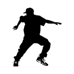 Fototapeta na wymiar Hip hop dancer silhouette illustration