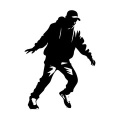Hip hop dancer silhouette illustration - obrazy, fototapety, plakaty