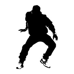 Hip-hop dancer silhouette illustration