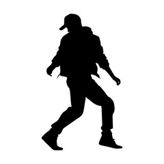 Hip-hop dancer silhouette illustration
