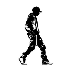 Fototapeta premium Hip-hop dancer silhouette illustration